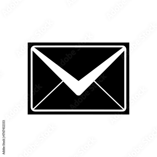 Email Envelope Icon — Communication App Symbol on White Background.