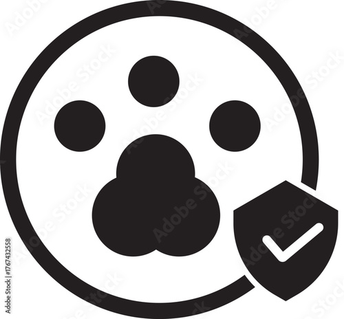 Pet insurance and animal protection icon concept