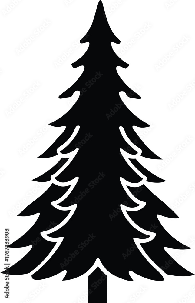 Obraz premium christmas tree isolated on white background