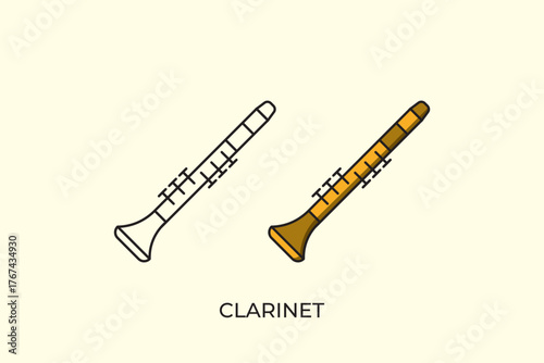 vector illustration of a clarinet