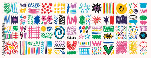 Vector hand drawn crayon strokes texture for your banner, label, flyer, poster, or cover design, drawing, doodle. Suitable for stickers, logos, posters, packaging and printable projects.
