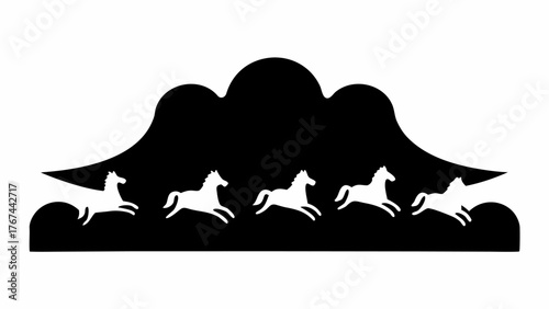 Elegant silhouette of galloping horses, a dynamic and creative design element for any project needing movement