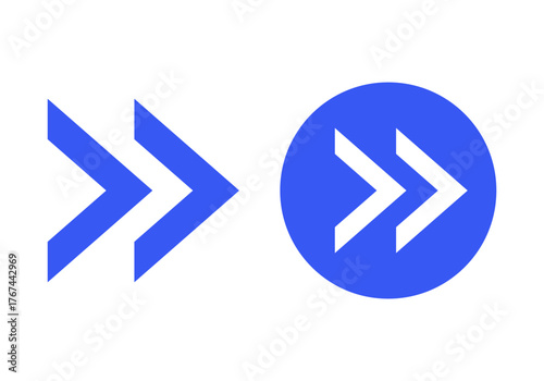 Blue Forward Flat Colored Illustration for Message and Communication Concept