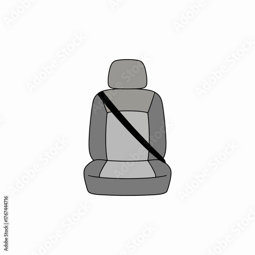 Car Seat with Seatbelt Buckled for Safety Illustration
