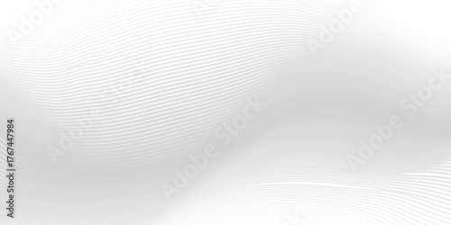 Vector white futuristic background. Big data visualization. Digital dynamic wave of particles modern abstract art