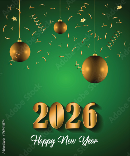 2026 Happy New Year background for your seasonal invitations, festive posters, greetings cards.