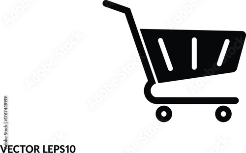 Shopping cart icon, vector trolley, online store basket, e-commerce cart symbol, retail purchase icon, supermarket cart, checkout basket, buy trolley, market basket, sale cart
