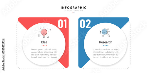 Comparison Infographic Design Template, Comparison between companies and products and services, Business presentation concept with 2 options, To do list or planning icon, vector illustration.