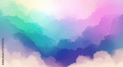 Abstract Watercolor Clouds A Symphony of Pastel Colors in Dreamy Skies and Ethereal Landscapes