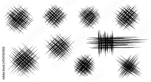 Black and white abstract scratchy lines background vector illustration