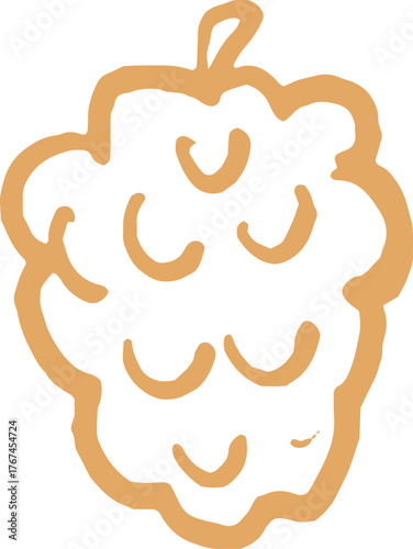 Hand-drawn doodle illustration of a blackberry berry fruit