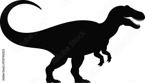 Black silhouette of a Tyrannosaurus Rex dinosaur t rex