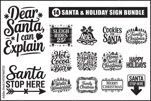 Holiday sign bundle festive Christmas sayings for crafters