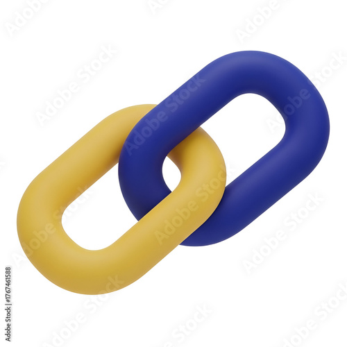 Wallpaper Mural Interlocking chain links in blue and yellow, isolated on transparent background Torontodigital.ca