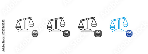 balance icons with different thickness and color lines on a white background