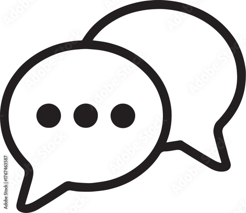 PrintSimple line art icon of two chat bubbles with dots