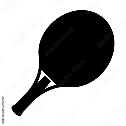 Monochromatic Image of a Table Tennis Paddle Illustrating Sport Equipment Silhouette
