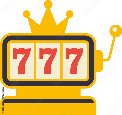 Casino jackpot Slot machine. Jackpot poker 777 slot machine icons. Gambling fortune vector concept. Illustration of game machine, gaming casino, one arm bandit. Lucky icons set.