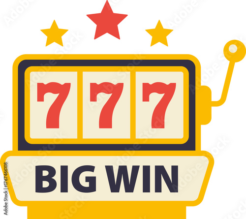 Casino jackpot Slot machine. Jackpot poker 777 slot machine icons. Gambling fortune vector concept. Illustration of game machine, gaming casino, one arm bandit. Lucky icons set.