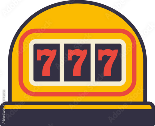 Casino jackpot Slot machine. Jackpot poker 777 slot machine icons. Gambling fortune vector concept. Illustration of game machine, gaming casino, one arm bandit. Lucky icons set.