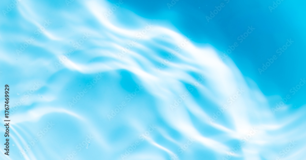 Fototapeta premium Macro blue water wave texture,Banner of Blue Abstract water background texture with ripples and waves.