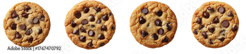 chocolate chip cookies on white background