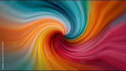 Dynamic abstract background with vibrant rainbow color swirl in mesmerizing motion, creative energetic fluid art illustration