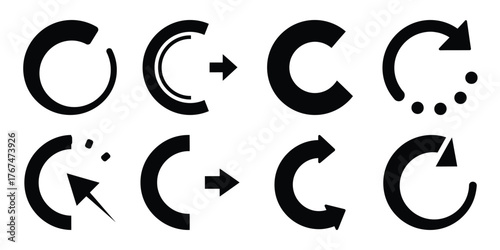 loader construction silhouette vector icon element set