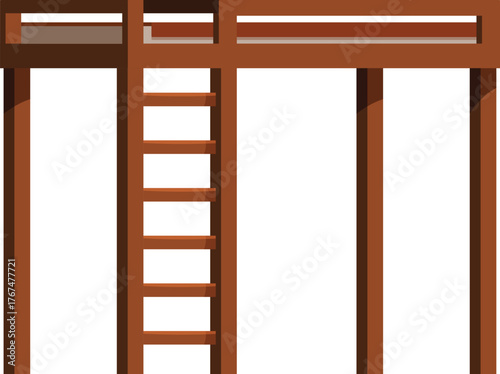 Functional and stylish, loft bed maximizing space in a contemporary bedroom