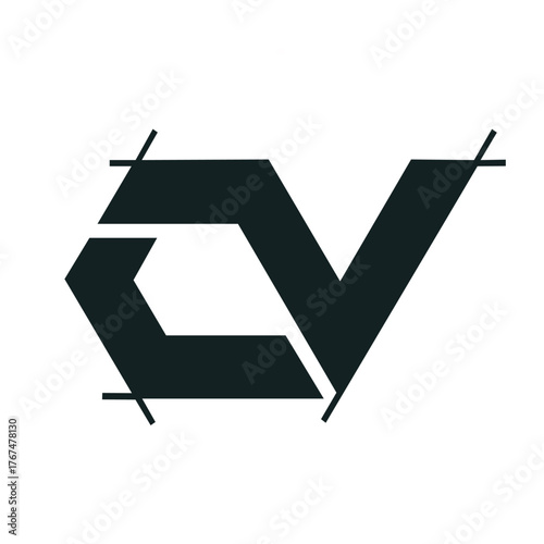 Alphabet Letters CV or VC Modern Logo
