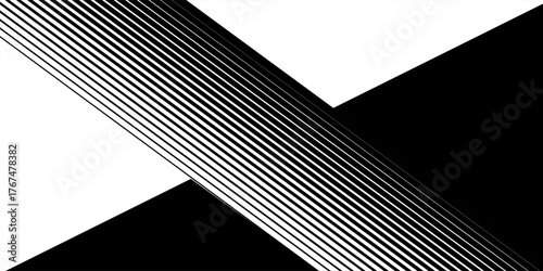 Smooth vector transition from black to white. Abstract broken stripes. For wall design, interior, polygraphy, clothing, web.Striped pattern, Trendy vector background.
