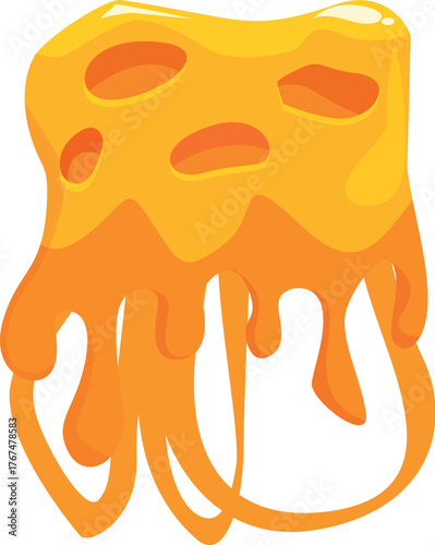 Viscous orange slime dripping, forming abstract shapes, ideal for halloween or fantasy projects