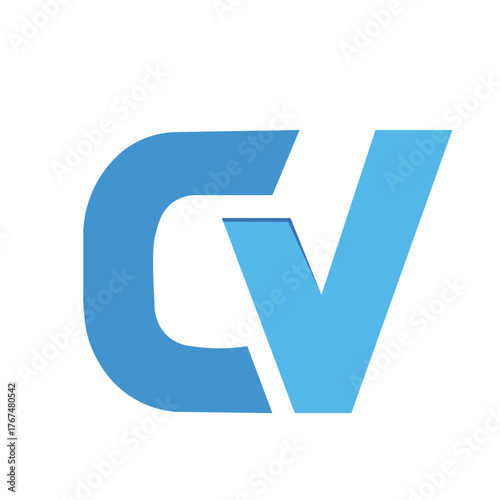 Alphabet Letters CV or VC Modern Logo