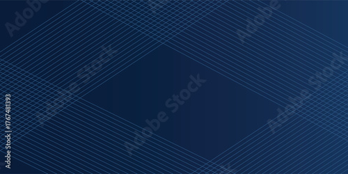 Blue background. Vector abstract, science, futuristic, energy technology concept. Digital image of light rays, stripes lines with blue light over dark blue background.modern