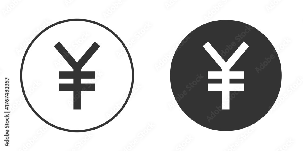 Fototapeta premium Yen icon. Simple vector illustration. Silhouette Icon Set.