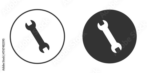 Wrench icon. Simple vector illustration. Silhouette Icon Set.