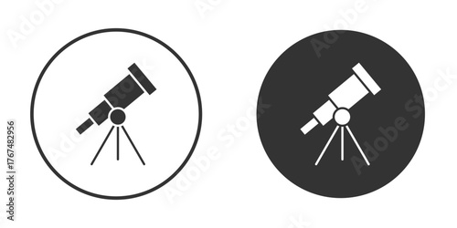 Telescope icon. Simple vector illustration. Silhouette Icon Set.