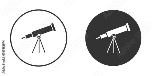 Telescope icon. Simple vector illustration. Silhouette Icon Set.