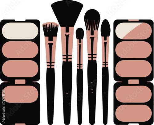 Professional makeup brush set and eyeshadow palettes for flawless application and vibrant looks