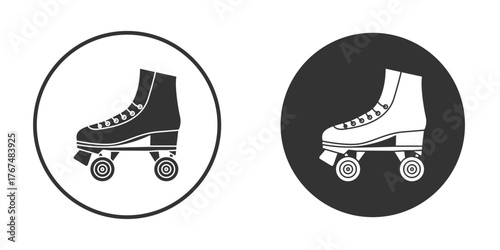Roller skates icon. Simple vector illustration. Silhouette Icon Set.