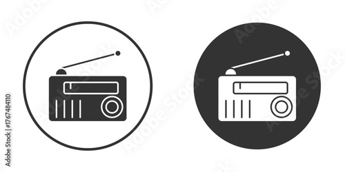 Radio icon. Simple vector illustration. Silhouette Icon Set.