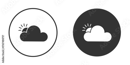 Partially cloudy icon. Simple vector illustration. Silhouette Icon Set.