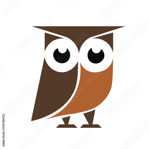 Owl logo with silhouette style design vector