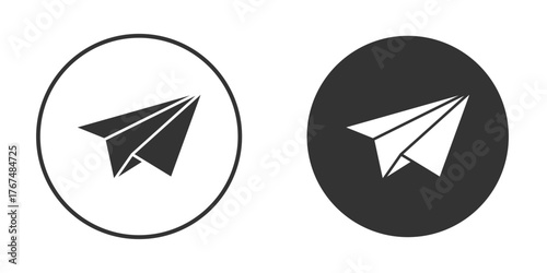 Paper plane icon. Simple vector illustration. Silhouette Icon Set.