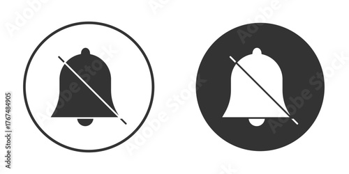 Notification off icon. Simple vector illustration. Silhouette Icon Set.