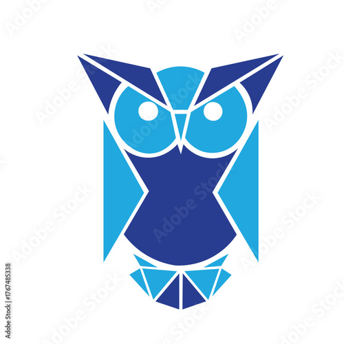 Owl logo with silhouette style design vector