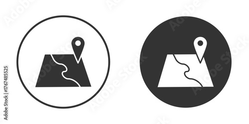 Map icon. Simple vector illustration. Silhouette Icon Set.