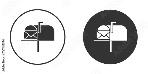 Mailbox icon. Simple vector illustration. Silhouette Icon Set.