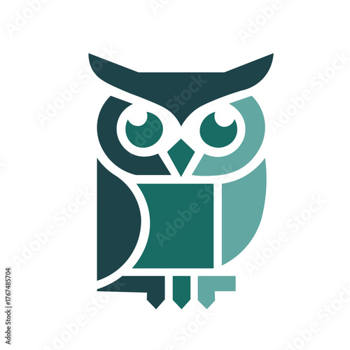 Owl logo with silhouette style design vector