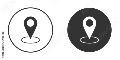 Location pin icon. Simple vector illustration. Silhouette Icon Set.